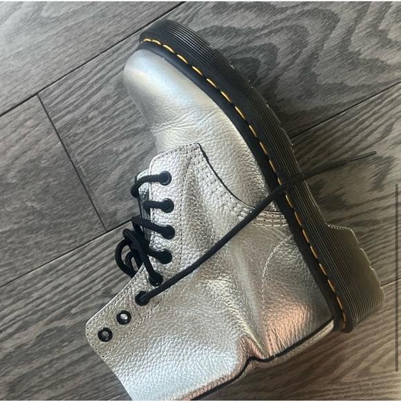 Dr. Martens Silver and Black Combat Boots - Picture 5 of 6